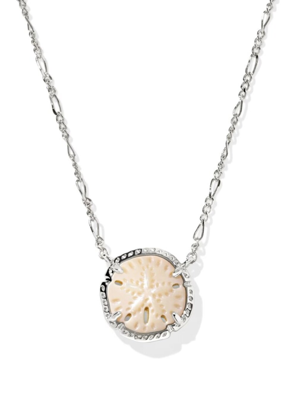 Sand Dollar Silver Short Pendant Necklace